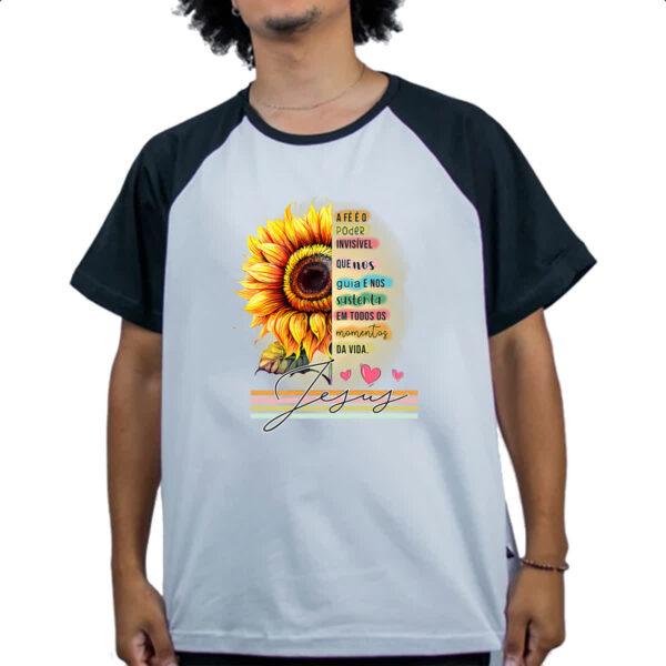 Camiseta Raglan Gospel Girassol a Fe - Imagem 4