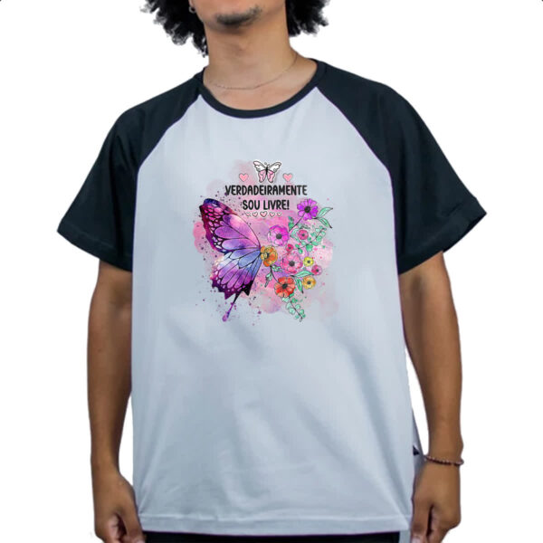 Camiseta Raglan Gospel Verdadeiramente livre - Imagem 4