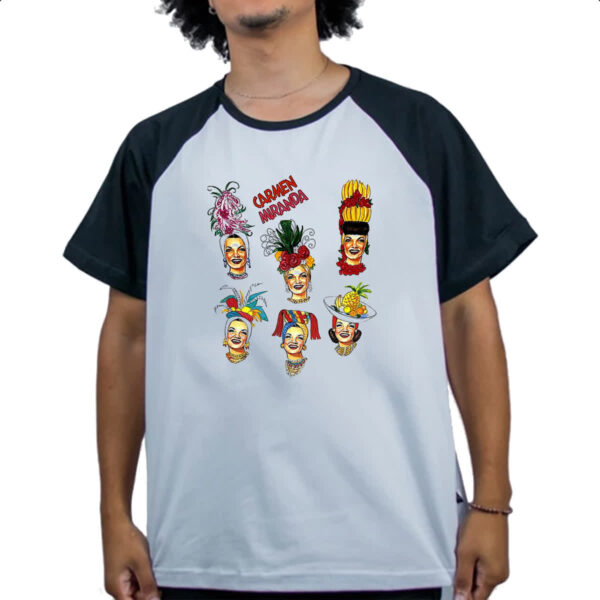 Camiseta Raglan Carmen Miranda Chapeus Arte - Imagem 4