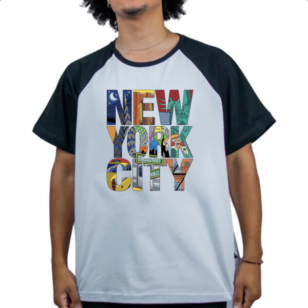 Camiseta Raglan New York City Elementos - Imagem 4