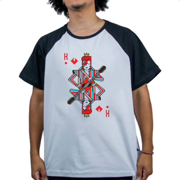 Camiseta Raglan Baralho Rei David Bowie - Imagem 4