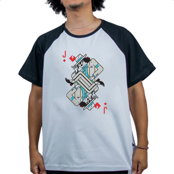Camiseta Raglan Baralho Valete Michael Jackson - Imagem 4