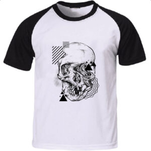 Camiseta Raglan Geometric Skull Caveira