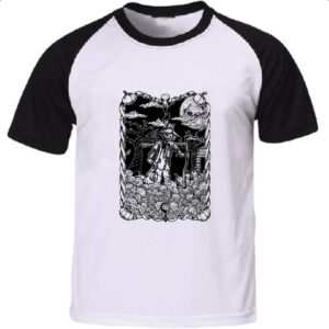 Camiseta Raglan O Espantalho Black White Arte