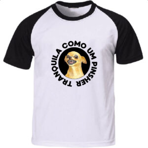 Camiseta Raglan Tranquila como um pinsher