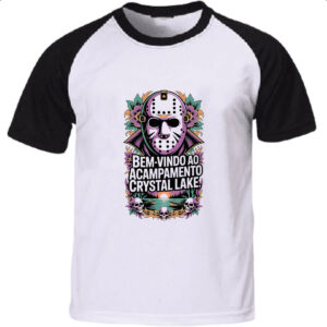 Camiseta Raglan Bem vindo a Cristal Lake