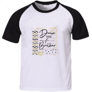 Camiseta Raglan Gospel Deixe a fe brilhar
