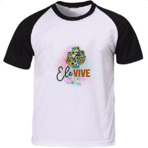 Camiseta Raglan Gospel Ele vive