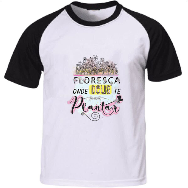 Camiseta Raglan Gospel Floresca