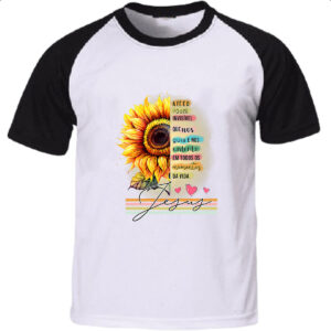 Camiseta Raglan Gospel Girassol a Fe