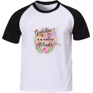 Camiseta Raglan Gospel Gratidao melhor atitude