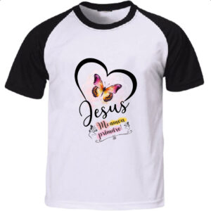 Camiseta Raglan Gospel Jesus me amou primeiro