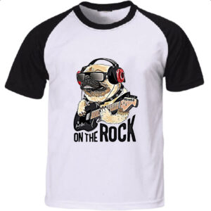 Camiseta Raglan Pug on the Rock