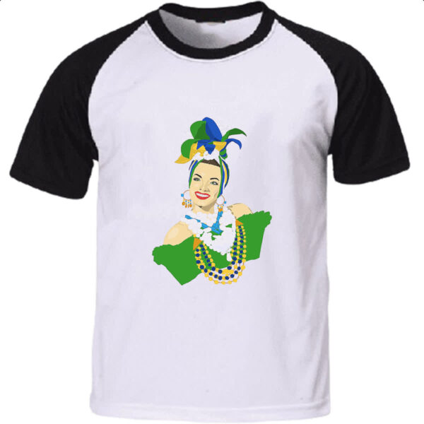 Camiseta Raglan Carmen Miranda Ilustracao