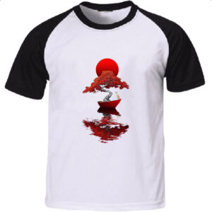 Camiseta Raglan Bonsai Barco Japan Arte