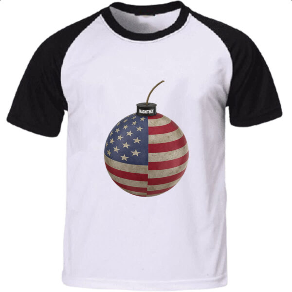Camiseta Raglan Meme Bomba EUA Magnitsky