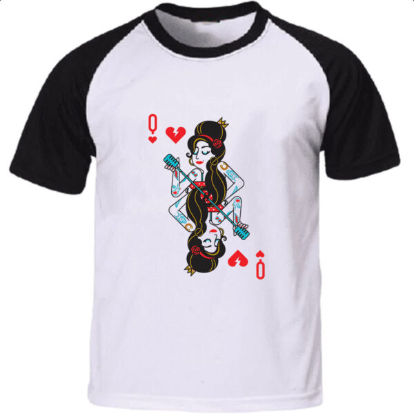 Camiseta Raglan Baralho Rainha Amy Winehouse