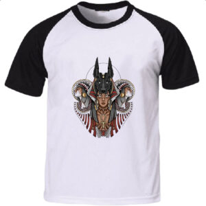 Camiseta Raglan Anubis Ankh Escaravelho