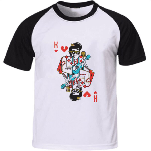 Camiseta Raglan Baralho Rei Elvis