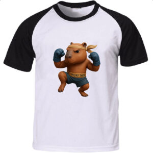 Camiseta Raglan Capivara Muay Thai