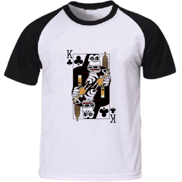 Camiseta Raglan Baralho Rei King Kong Parodia