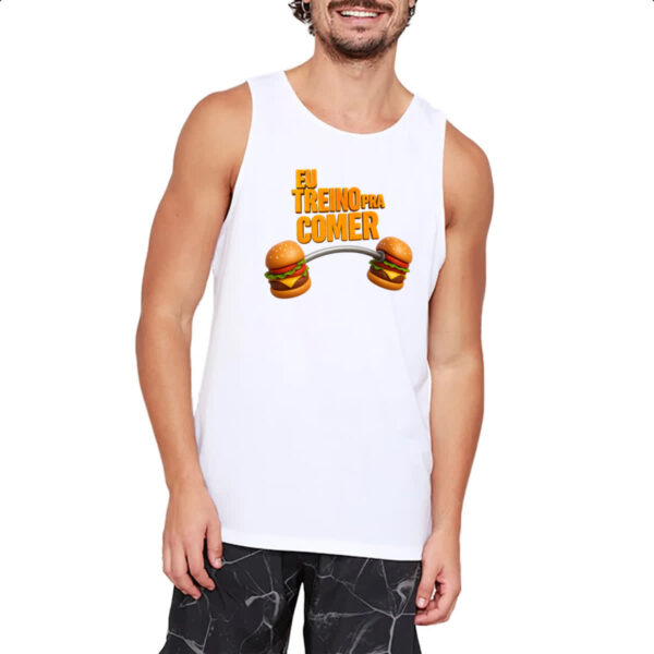 Camiseta Regata Eu treino pra comer - Imagem 2
