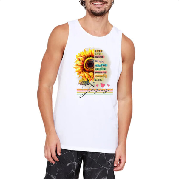 Camiseta Regata Gospel Girassol a Fe - Imagem 2