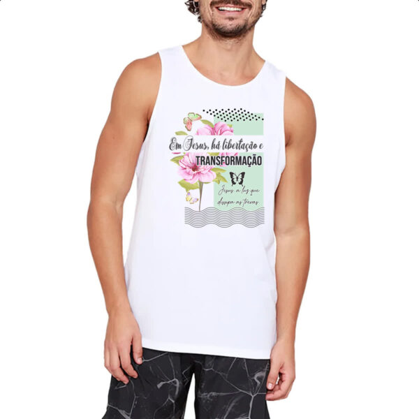 Camiseta Regata Gospel Jesus transformacao - Imagem 2