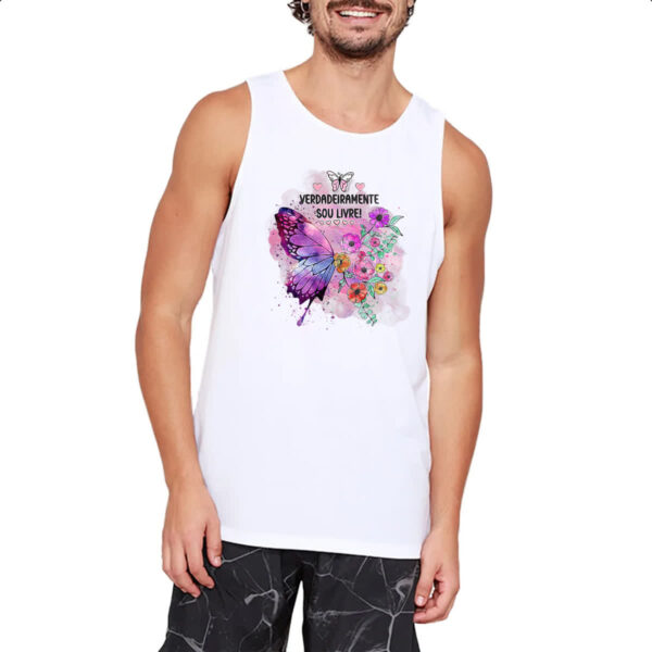 Camiseta Regata Gospel Verdadeiramente livre - Imagem 2
