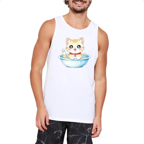 Camiseta Regata Gato Fofo Cute na Tigela - Imagem 2
