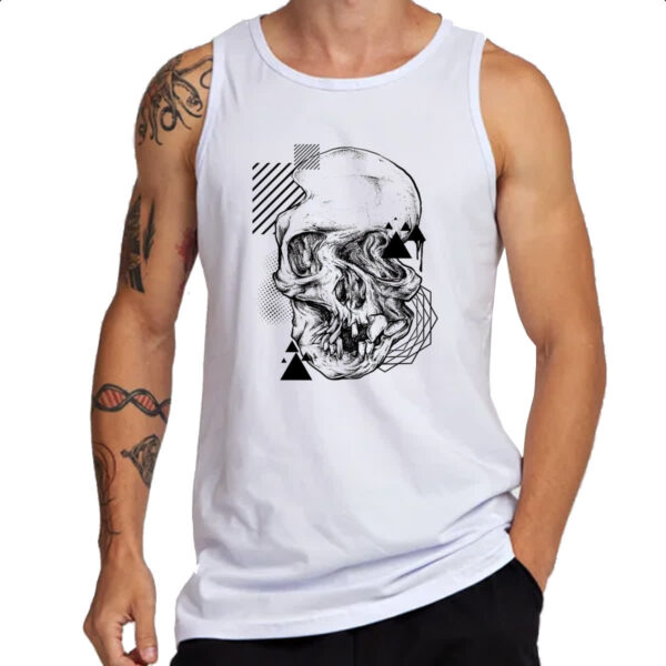 Camiseta Regata Geometric Skull Caveira - Imagem 3