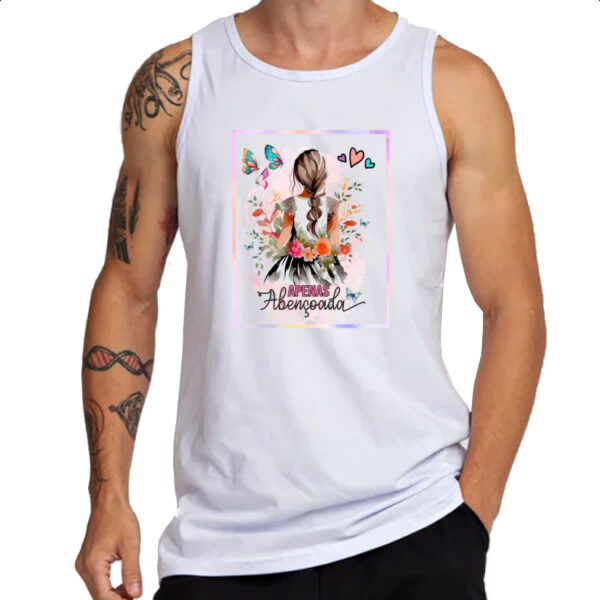 Camiseta Regata Gospel Apenas abencoada - Imagem 3
