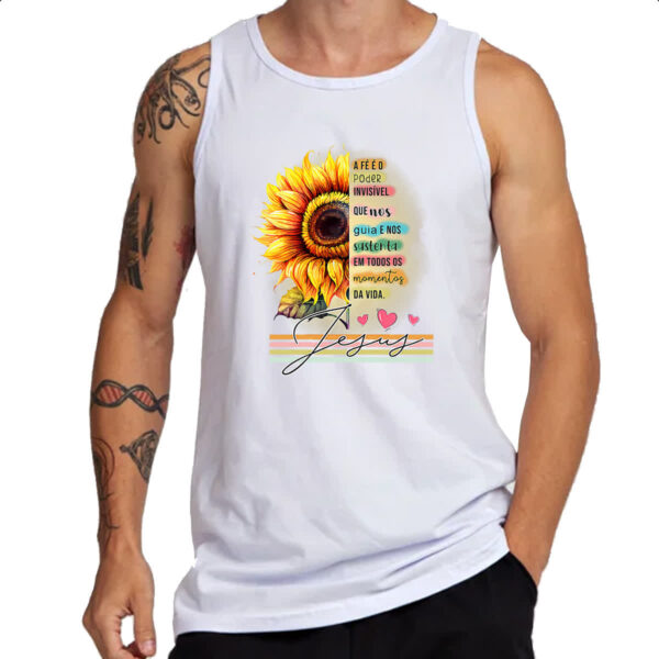 Camiseta Regata Gospel Girassol a Fe - Imagem 3