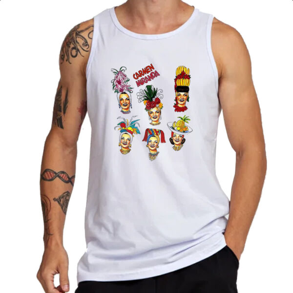 Camiseta Regata Carmen Miranda Chapeus Arte - Imagem 3