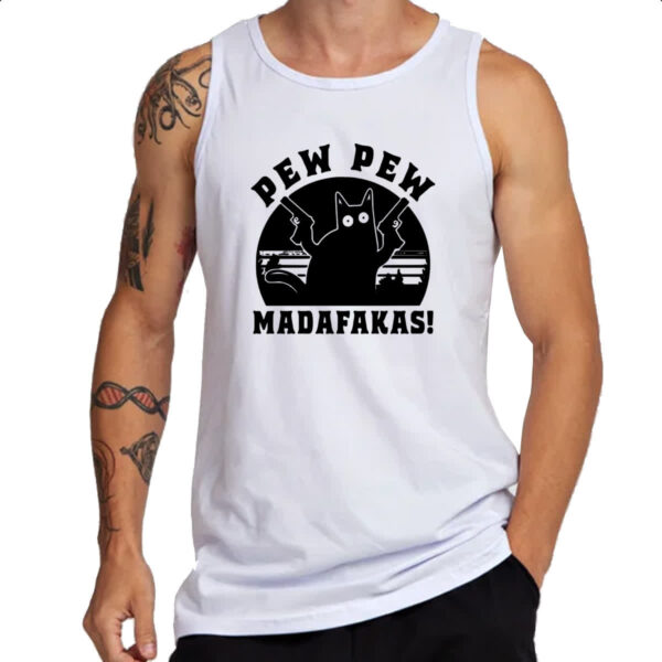 Camiseta Regata Gato Pew Pew Madafakas - Imagem 3