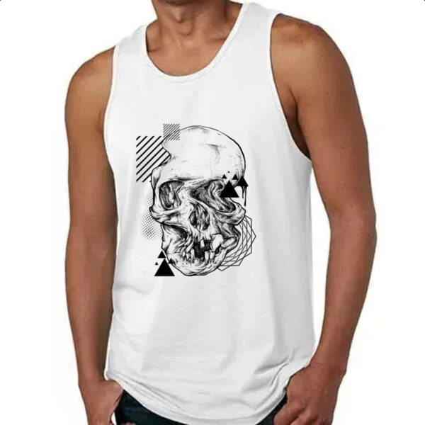 Camiseta Regata Geometric Skull Caveira - Imagem 4