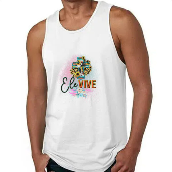 Camiseta Regata Gospel Ele vive - Imagem 4