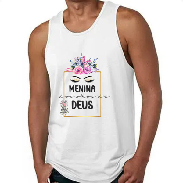 Camiseta Regata Gospel Menina olhos Deus - Imagem 4