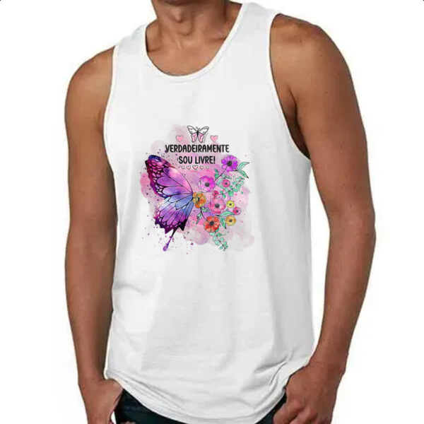 Camiseta Regata Gospel Verdadeiramente livre - Imagem 4