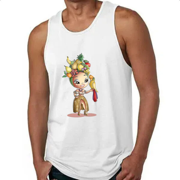 Camiseta Regata Carmen Miranda Arara Caricatura - Imagem 4