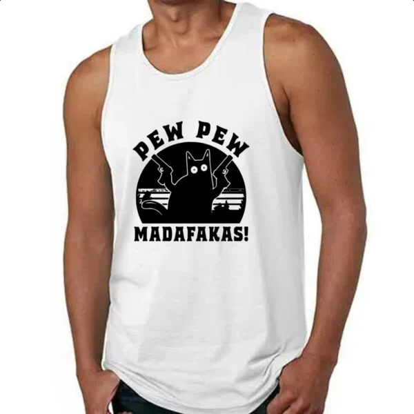 Camiseta Regata Gato Pew Pew Madafakas - Imagem 4