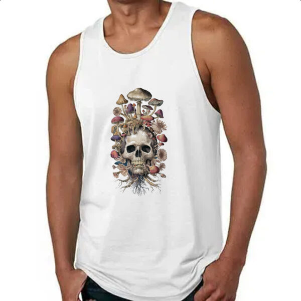 Camiseta Regata Caveira e cogumelos - Imagem 4