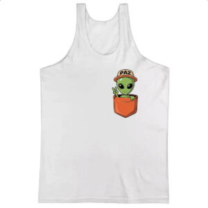 Camiseta Regata ET paz e amor no bolso