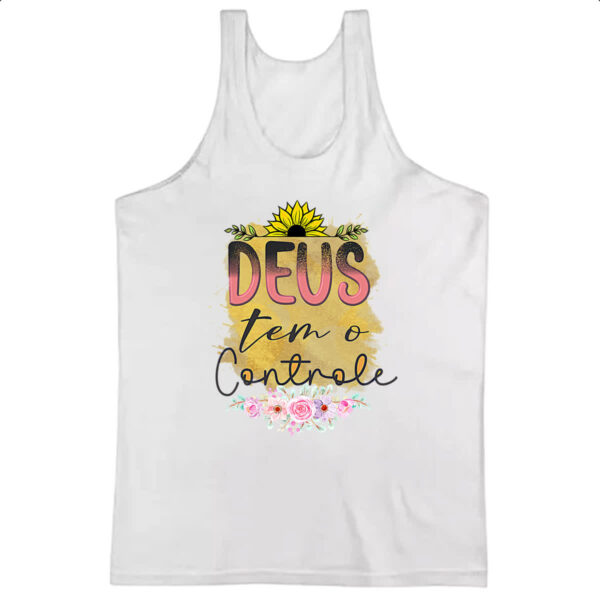 Camiseta Regata Gospel Deus tem controle