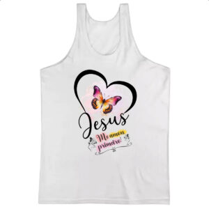 Camiseta Regata Gospel Jesus me amou primeiro