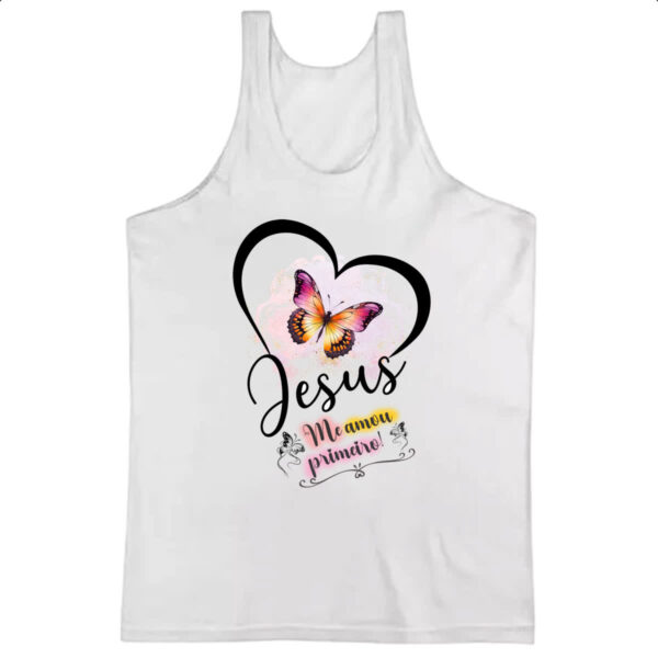 Camiseta Regata Gospel Jesus me amou primeiro