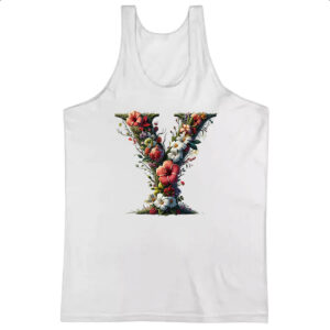 Camiseta Regata Alfabeto Floral Letra Y