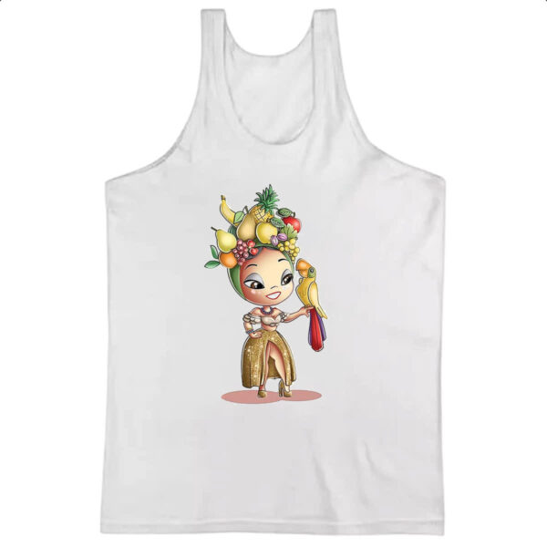 Camiseta Regata Carmen Miranda Arara Caricatura