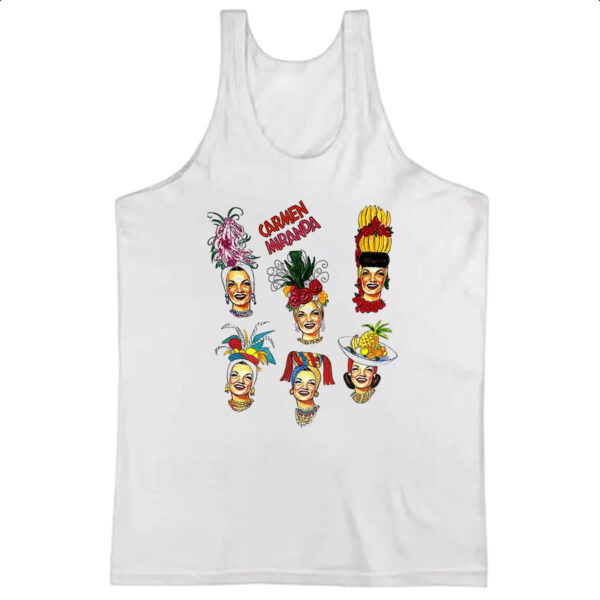 Camiseta Regata Carmen Miranda Chapeus Arte