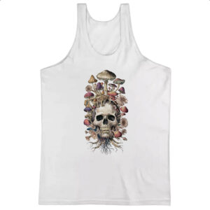 Camiseta Regata Caveira e cogumelos